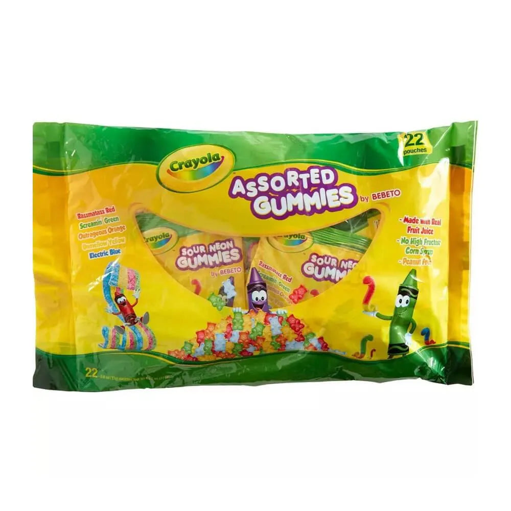 Crayola Gummy Candy Packs: 22-Piece Bag