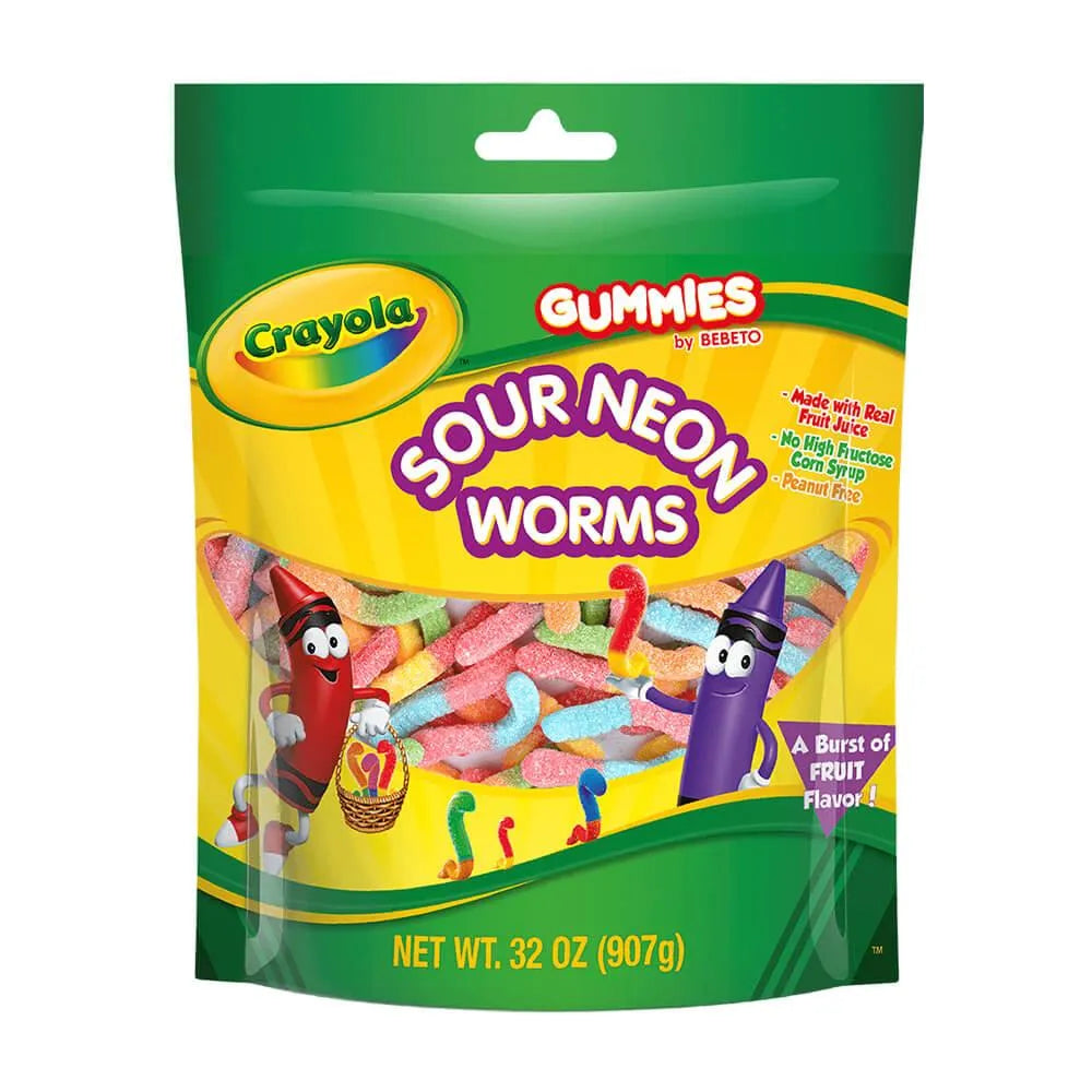 Crayola Sour Gummy Worms: 2LB Bag