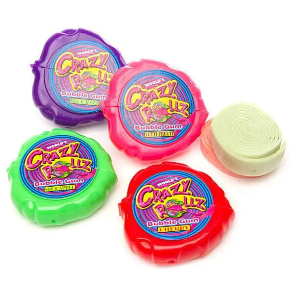 Crazy Rollz Bubble Gum Rolls: 24-Piece Box