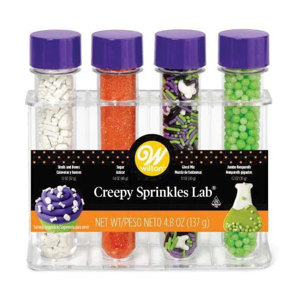 Creepy Halloween Candy Sprinkles Test Tube Bottles: 4-Piece Pack