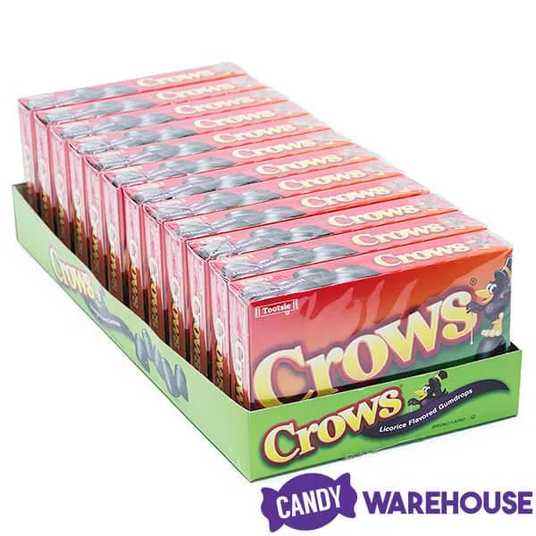 Crows Black Licorice Drops Candy 6.5-Ounce Packs: 12-Piece Box