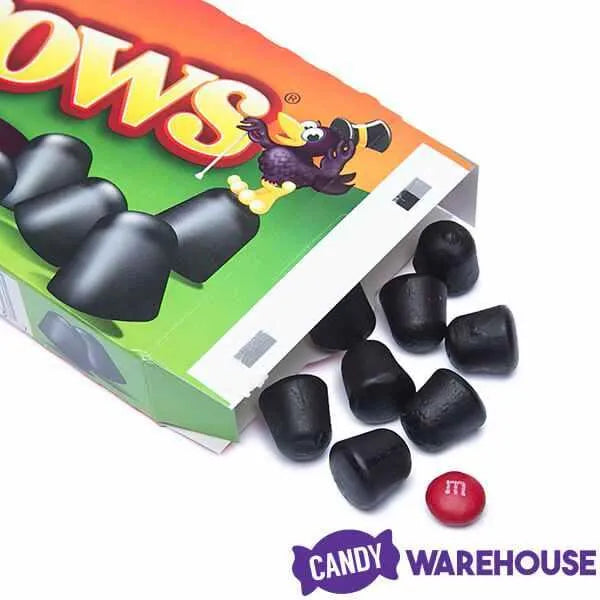 Crows Black Licorice Drops Candy 6.5-Ounce Packs: 12-Piece Box