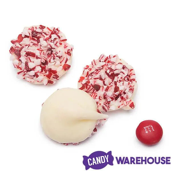 Crushed Peppermint Candy Cane White Chocolate Drops: 1LB Jar