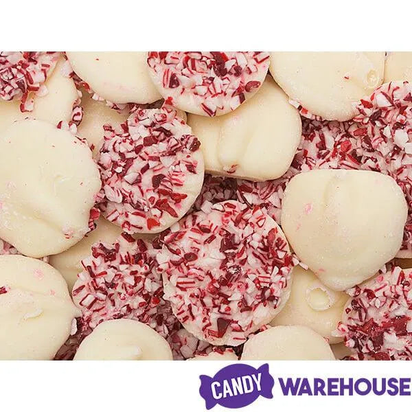 Crushed Peppermint Candy Cane White Chocolate Drops: 1LB Jar