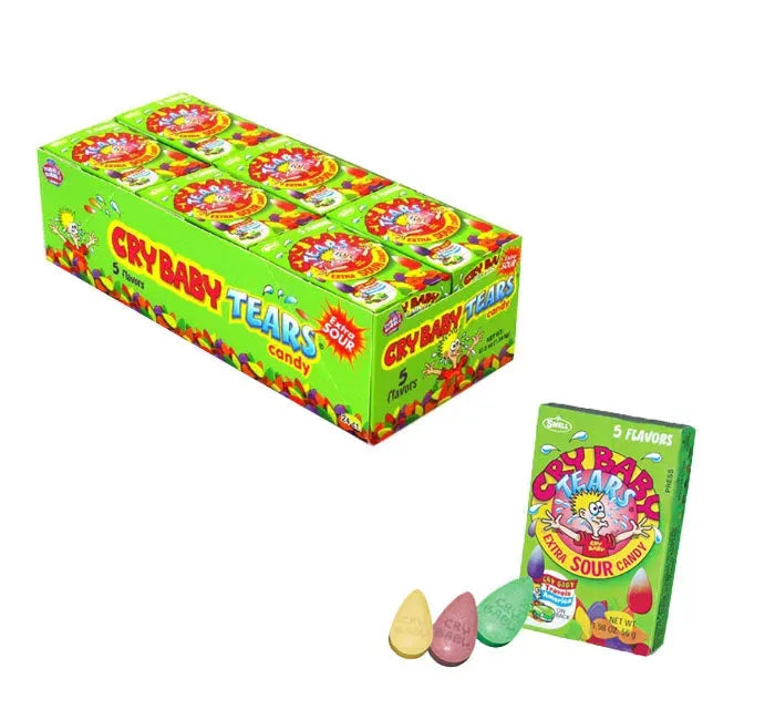 Cry Baby Tears Extra Sour Candy 1.98-Ounce Packs: 24-Piece Box