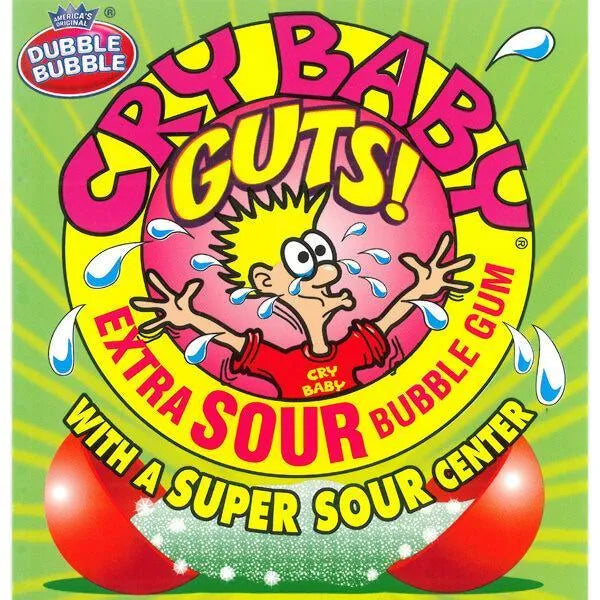 Cry Baby Extra Sour Gumballs Peg Bag: 12-Piece Case