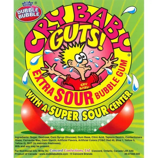 Cry Baby Guts Sour Gumballs: 850-Piece Case