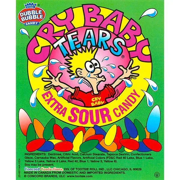 Cry Baby Tears Sour Candy: 25LB Case