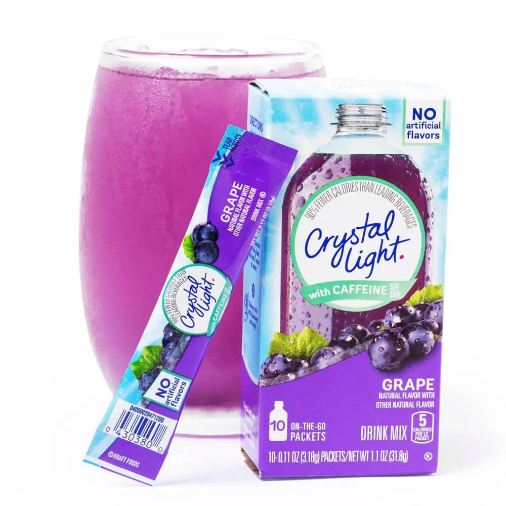 Crystal Light with Caffeine - Grape: 10-Piece Box