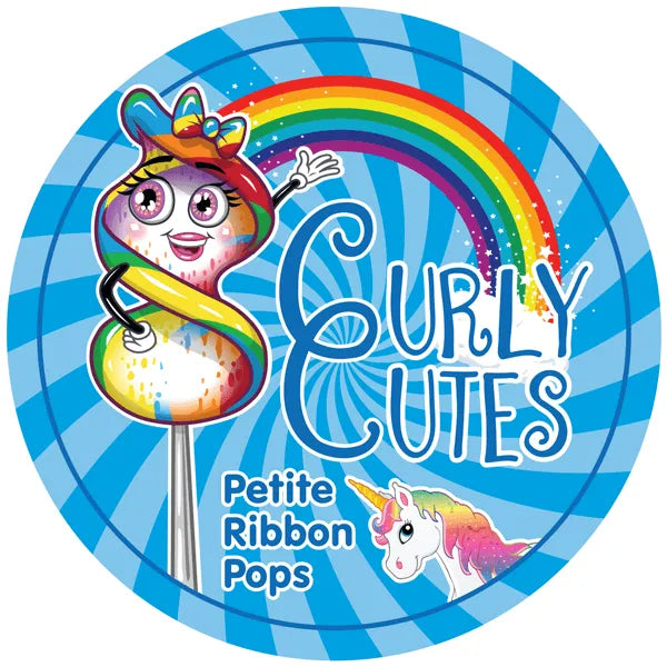 CurlyCutes Petite Crystal Ribbon Pops - Rainbow Cherry: 20-Piece Jar