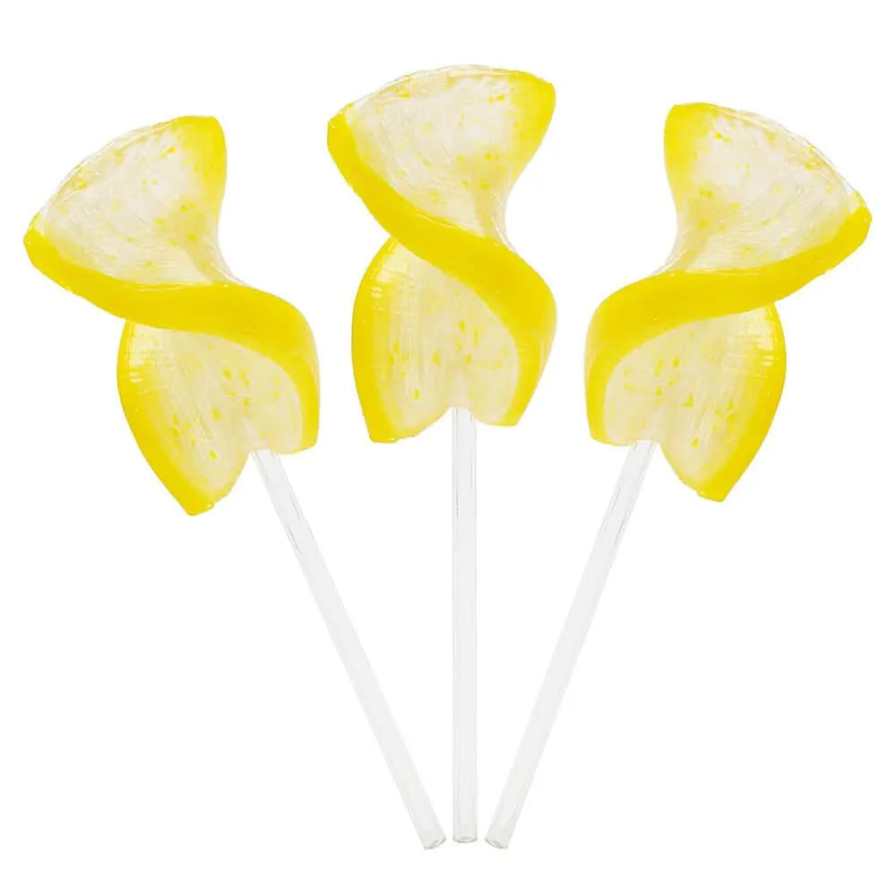 CurlyCutes Petite Crystal Ribbon Pops - Yellow Banana: 20-Piece Jar