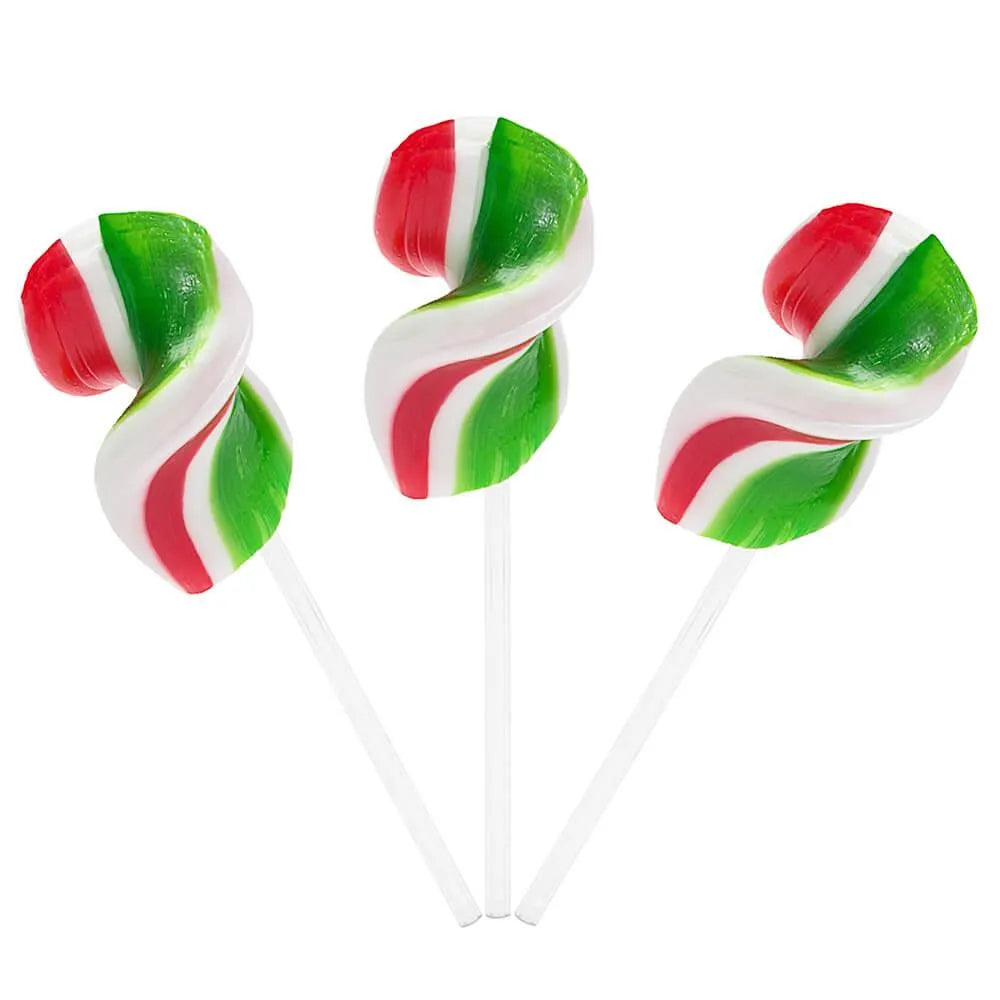 CurlyCutes Petite Ribbon Pops - Christmas Peppermint: 20-Piece Jar