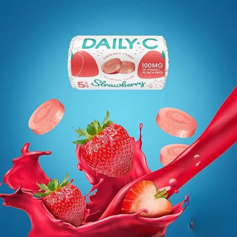 Daily C Vitamin Candy - Strawberry: 12-Piece Box