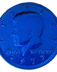 Dark Blue Foiled Milk Chocolate Coins: 1LB Bag