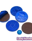 Dark Blue Foiled Milk Chocolate Coins: 1LB Bag