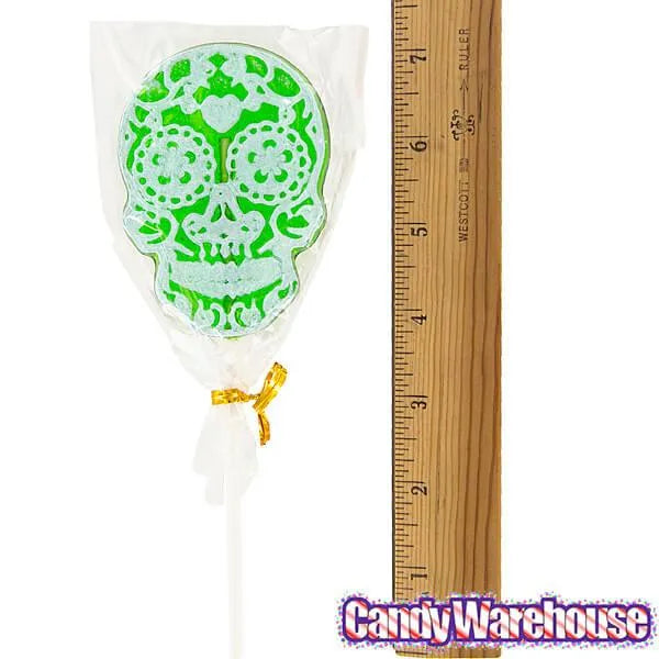 Day of the Dead Skull Hard Candy Lollipops: 12-Piece Bag