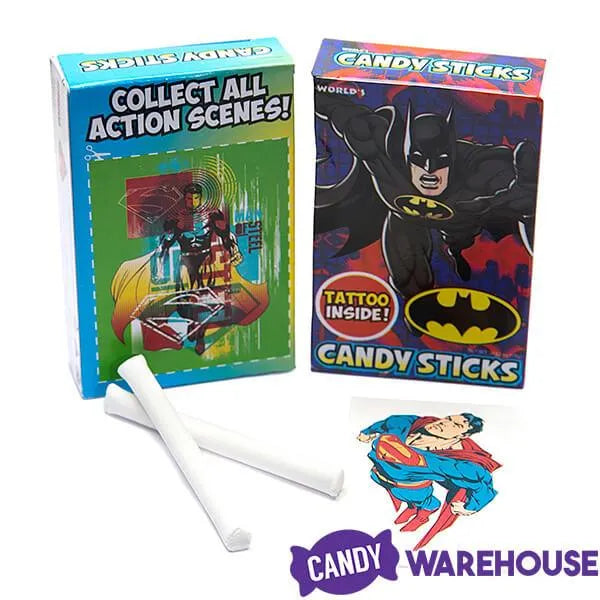 DC Comics Batman and Superman Candy Sticks Packs: 30-Piece Box