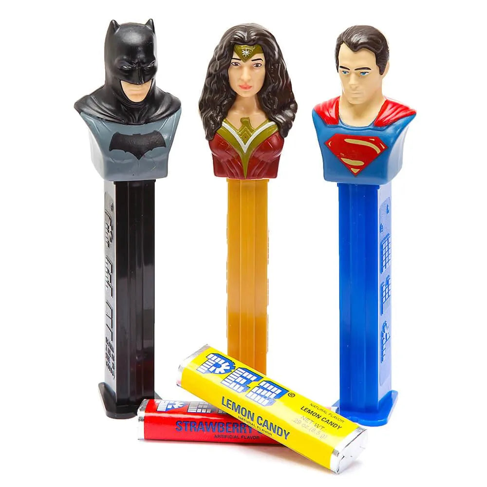 DC Comics - Batman - Superman - Wonder Woman - PEZ Candy Packs: 12-Piece Display