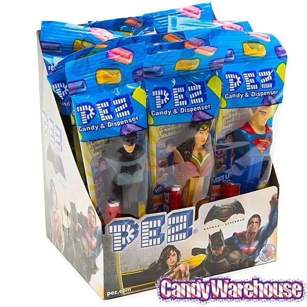 DC Comics - Batman - Superman - Wonder Woman - PEZ Candy Packs: 12-Piece Display