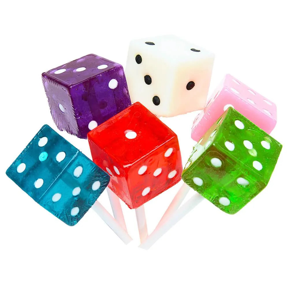 Dice Lollipops - Assorted: 24-Piece Box