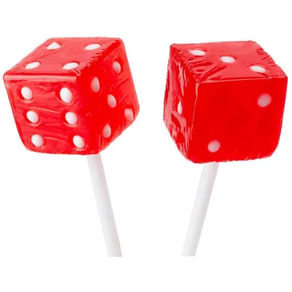 Dice Lollipops - Red: 24-Piece Box