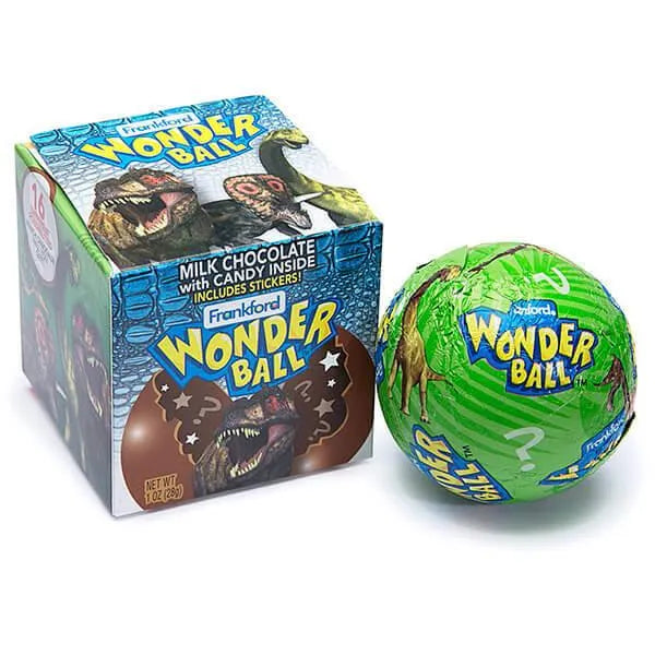 Dinosaur Wonderball Milk Chocolate Balls Filled with Candy: 10-Piece Display