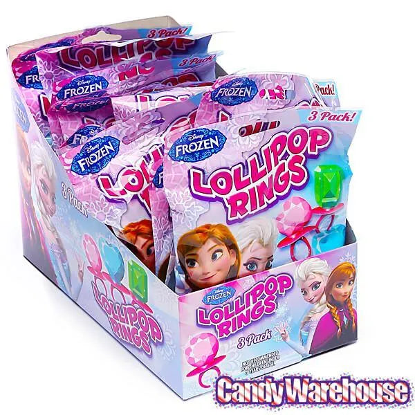 Disney Frozen Lollipop Rings Candy 3-Packs: 12-Piece Box