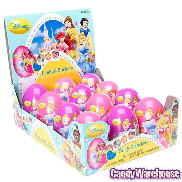 Disney Princess Candy and Sticker Filled Easter Eggs: 12-Piece Display