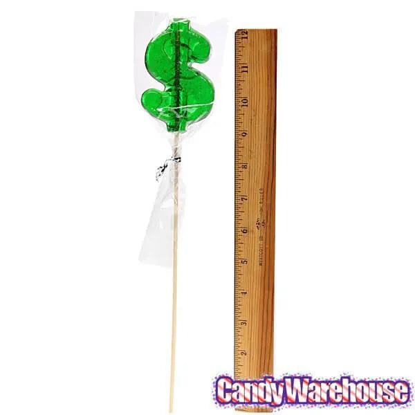 Dollar Sign Hard Candy Lollipops: 12-Piece Bag