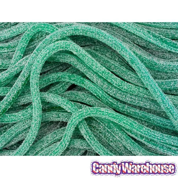 Dorval Sour Power Straws Candy - Green Apple: 200-Piece Tub