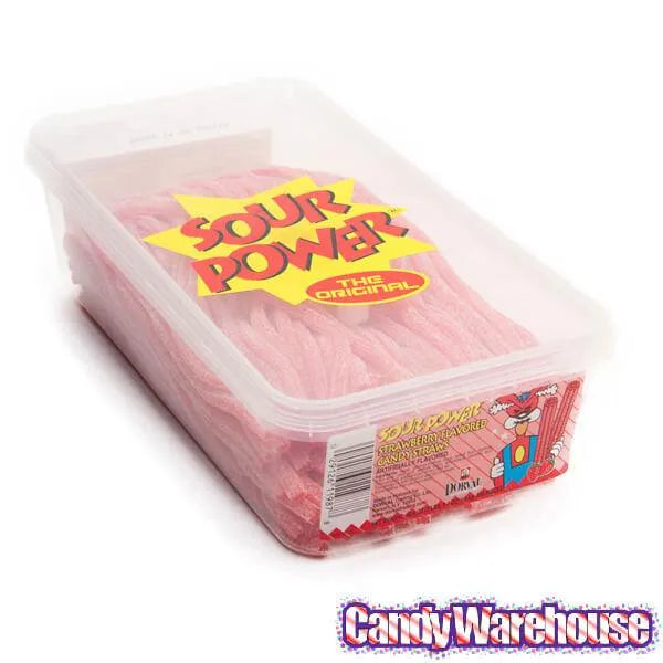 Dorval Sour Power Straws Candy - Strawberry: 200-Piece Tub