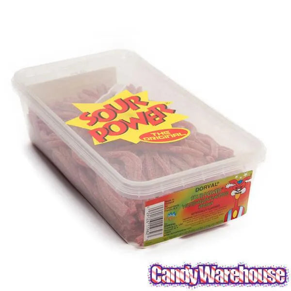 Dorval Sour Power Straws Candy - Watermelon: 200-Piece Tub