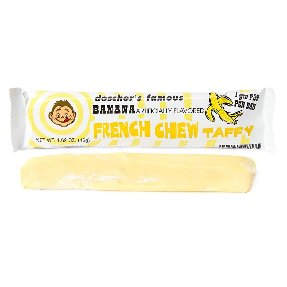 Doscher's French Chew Taffy Bars - Banana: 24-Piece Box