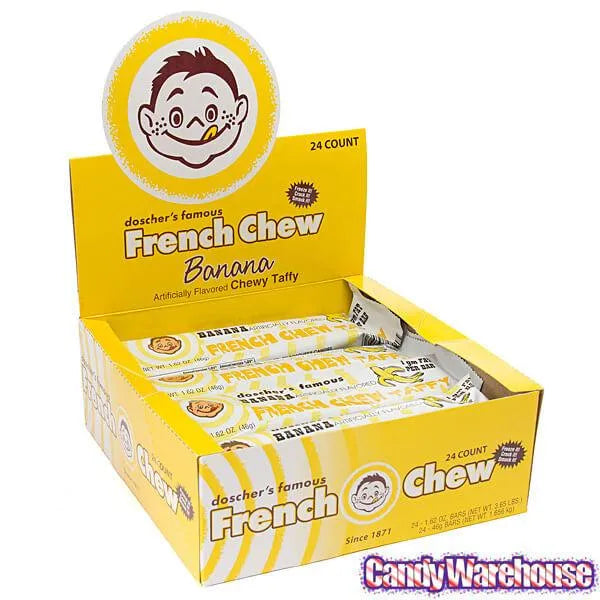 Doscher's French Chew Taffy Bars - Banana: 24-Piece Box