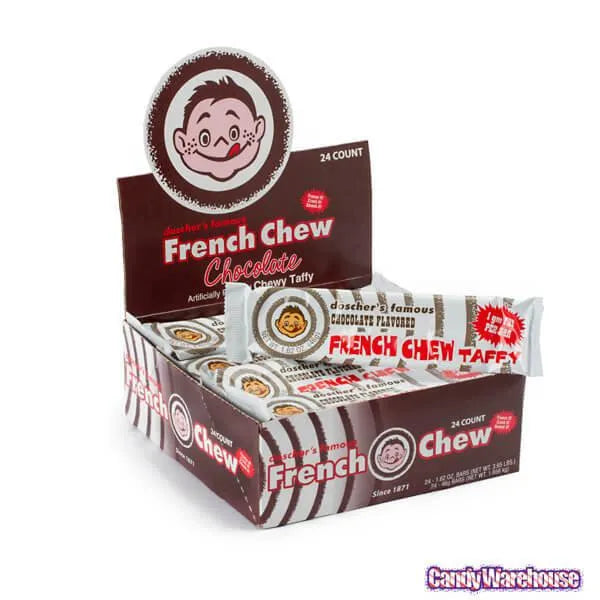 Doscher's French Chew Taffy Bars - Chocolate: 24-Piece Box