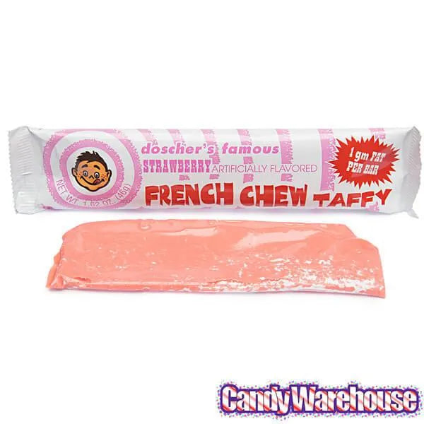 Doscher's French Chew Taffy Bars - Strawberry: 24-Piece Box