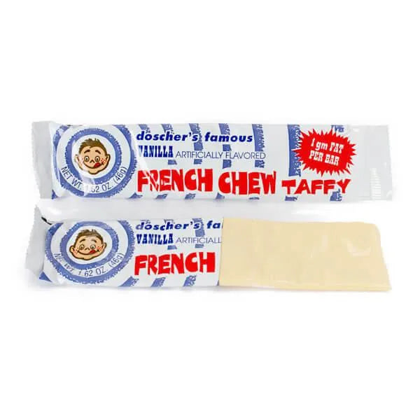 Doscher's French Chew Taffy Bars - Vanilla: 24-Piece Box