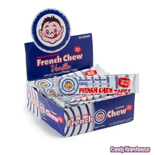 Doscher's French Chew Taffy Bars - Vanilla: 24-Piece Box