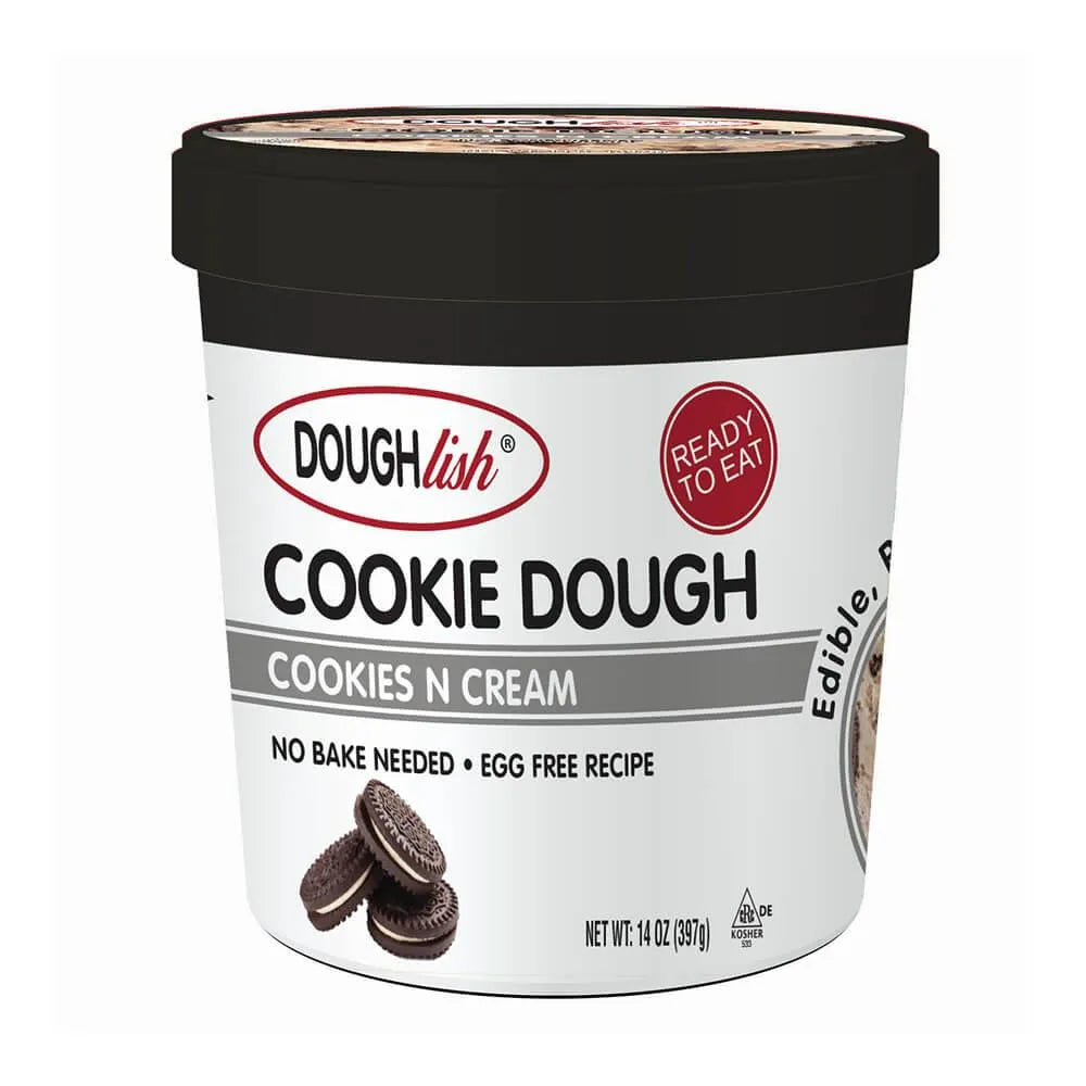 Doughlish Cookies N Cream Edible Cookie Dough: 14-Ounce Tub