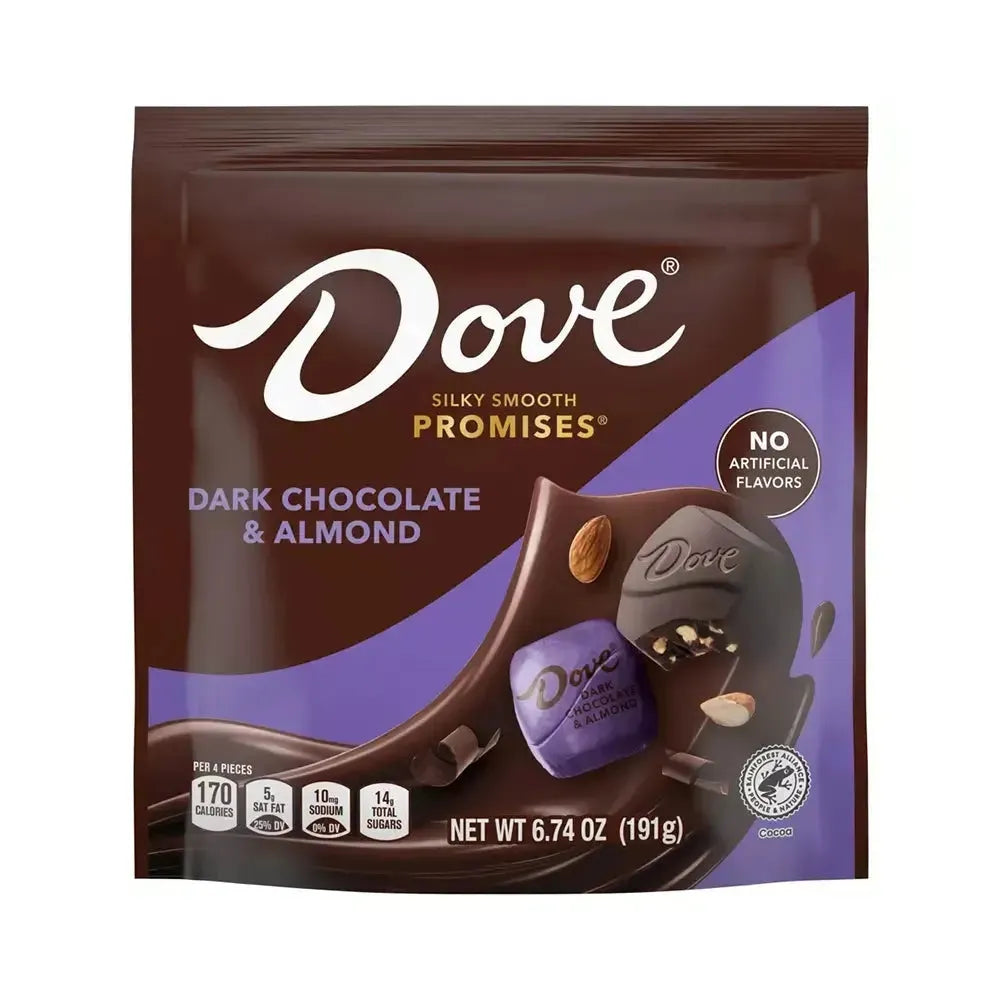 Dove Dark Chocolate Almond Squares: 24-Piece Bag