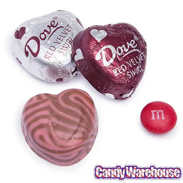 Dove Milk Chocolate and Red Velvet Swirl Valentine Hearts: 30-Piece Bag