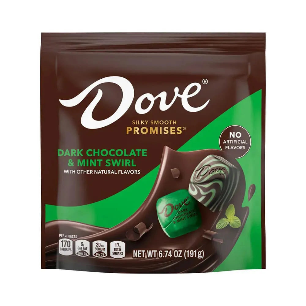 Dove Mint and Dark Chocolate Swirl Squares: 24-Piece Bag