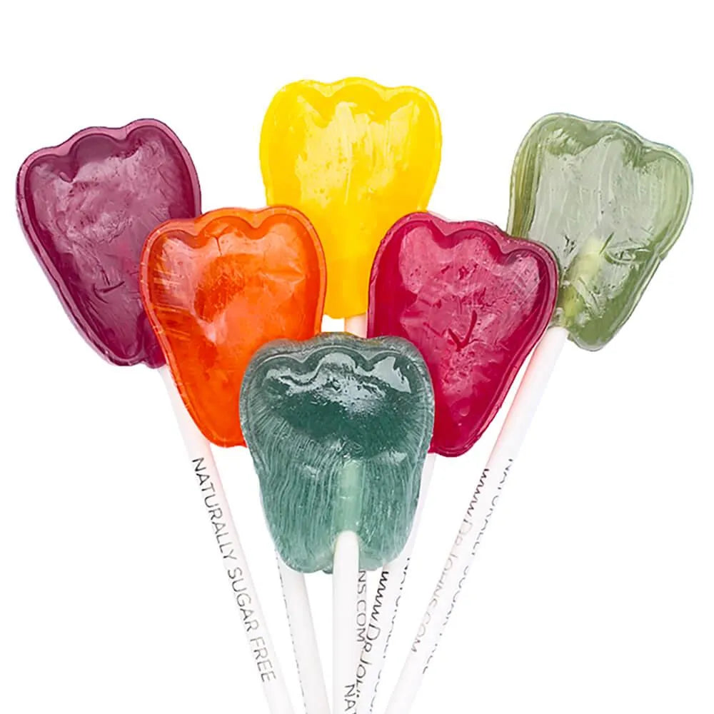 Dr. John's Sugar Free Tooth-Shaped Suckers Assortment: 1LB Bag