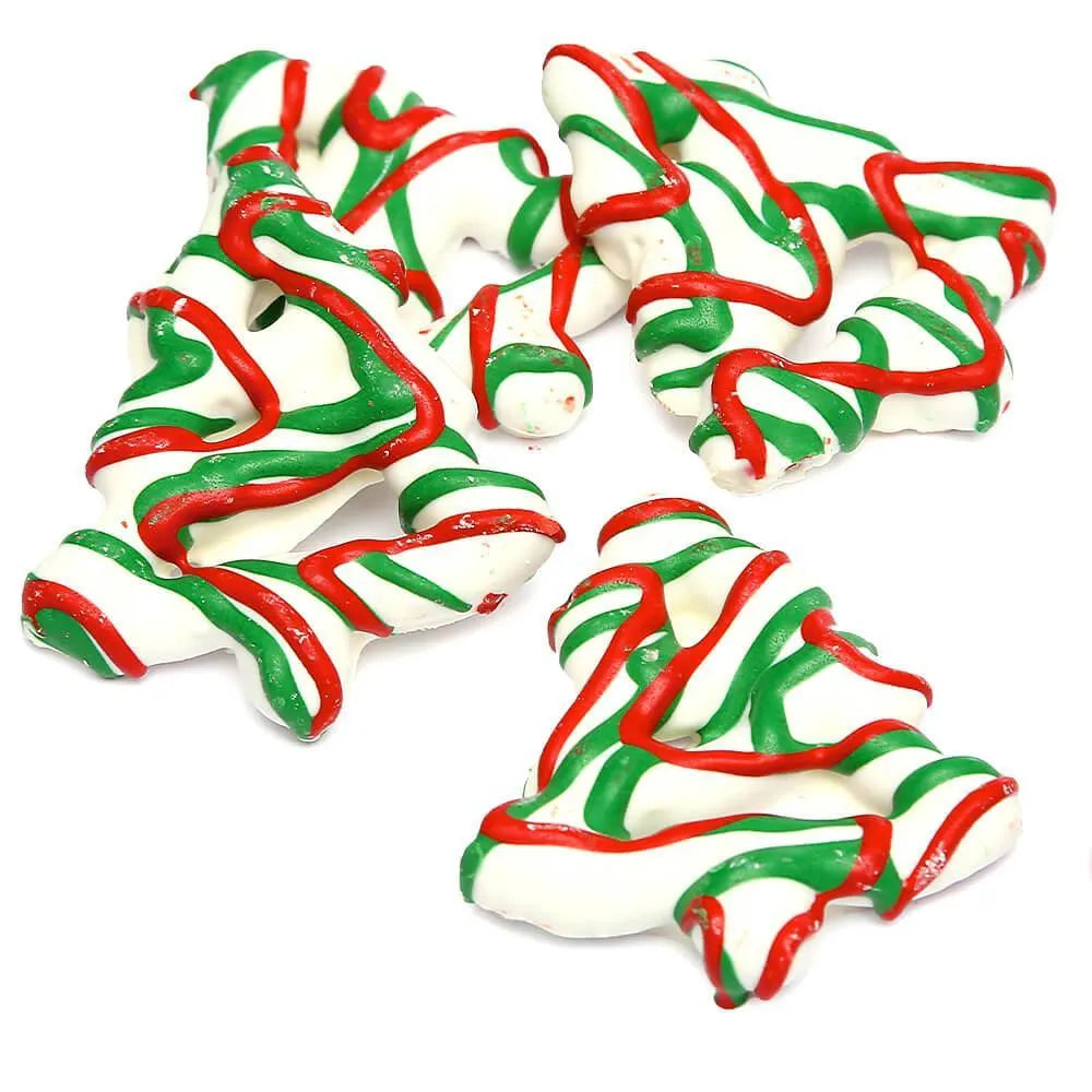 Drizzled Christmas Tree Yogurt Mini Pretzels: 2LB Bag