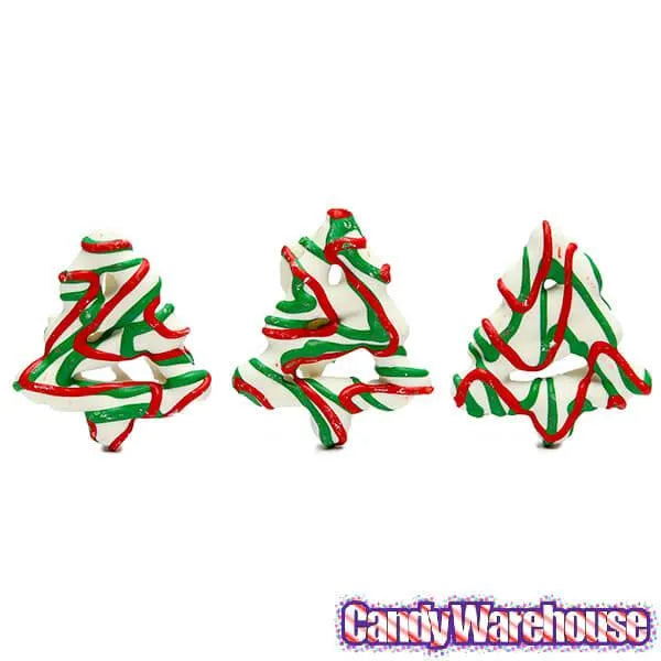 Drizzled Christmas Tree Yogurt Mini Pretzels: 2LB Bag