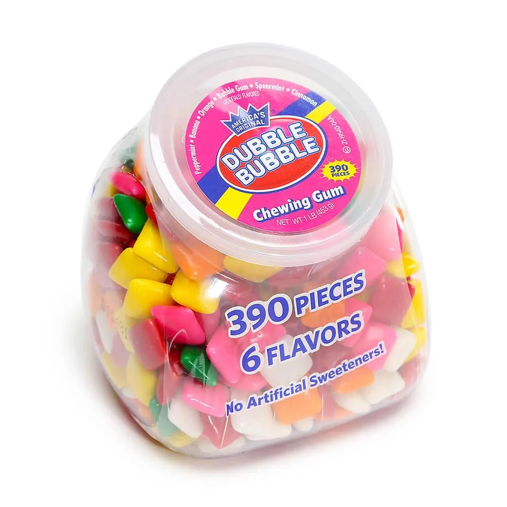 Dubble Bubble Assorted Chewing Gum Tabs: 390-Piece Desktop Tub