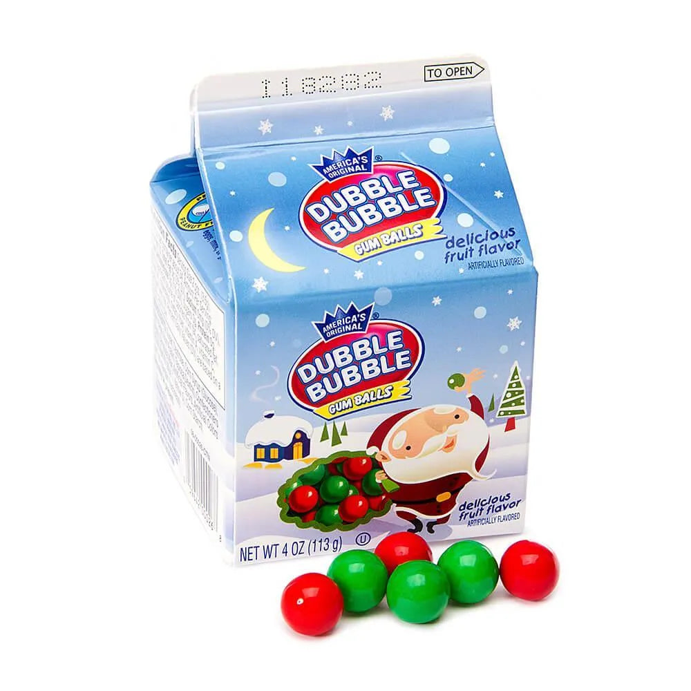 Dubble Bubble Christmas Gumballs: 4-Ounce Carton