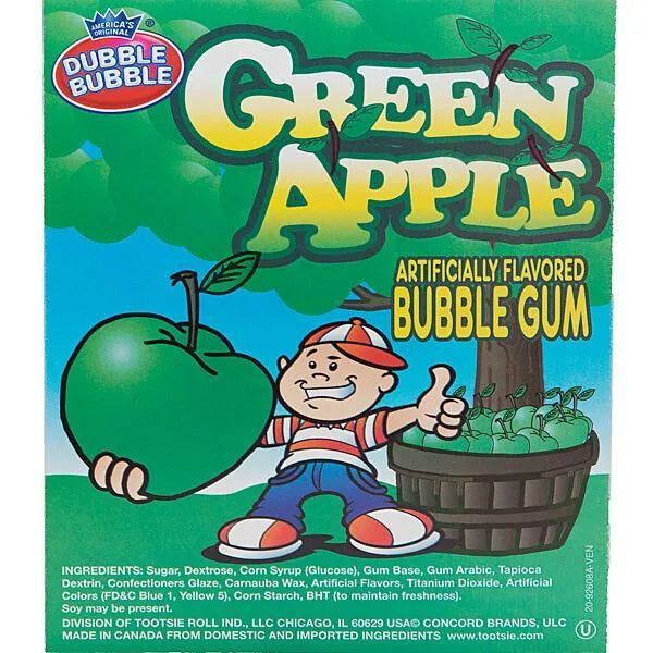 Dubble Bubble Green Apple 1-Inch Gumballs: 850-Piece Case