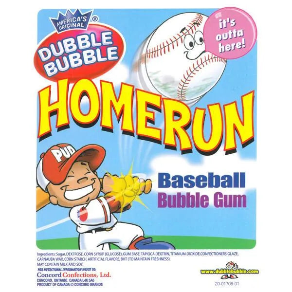 Dubble Bubble Home Run Baseball Gumballs: 240-Piece Tub