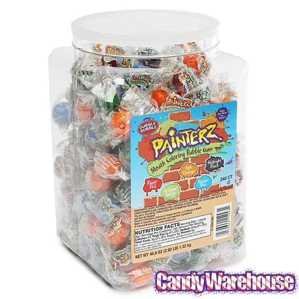 Dubble Bubble Painterz Mouth Coloring Bubble Gum: 240-Piece Tub